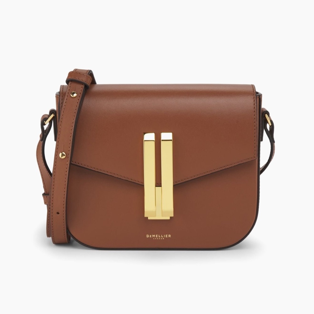 DeMellier Tan Small Vancouver Crossbody Bag with Gold Accents